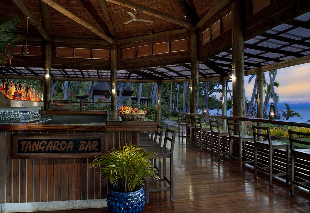 At the end of the day, the resort's Tangaroa Bar is a favorite place to gather and relive adventures. At the end of the day, the resort's Tangaroa Bar is a favorite place to gather and relive adventures.