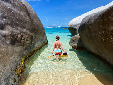 Famous shoreline rock formations of the Baths at Virgin Gorda