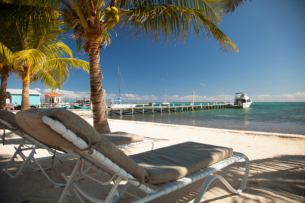On Belize's Ambergris Caye, beachfront dive resorts are just a short boat ride away from the barrier reef. On Belize's Ambergris Caye, beachfront dive resorts are just a short boat ride away from the barrier reef.