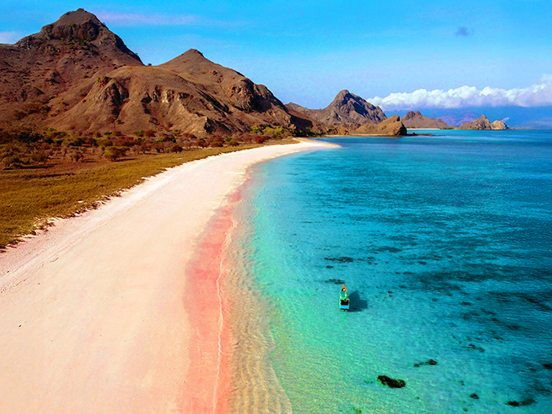 Pink Sand Beach on Padar Island.