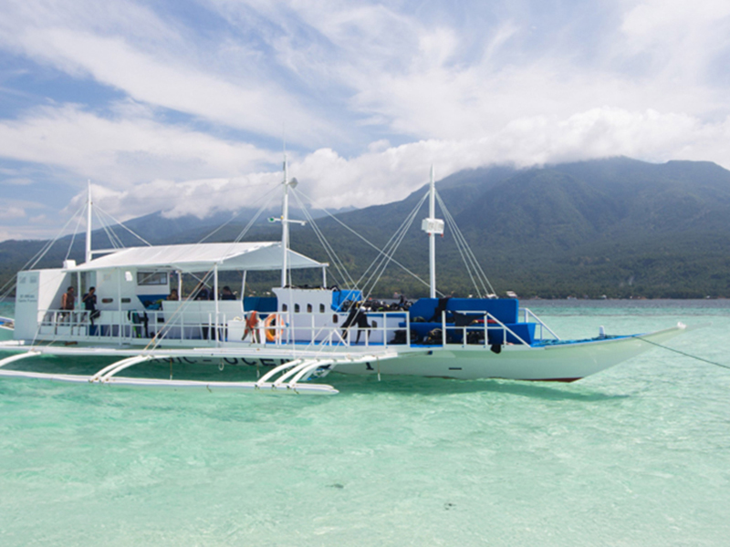 Magic Oceans' traditional banka dive boats are designed for stability. Magic Oceans' traditional banka dive boats are designed for stability.